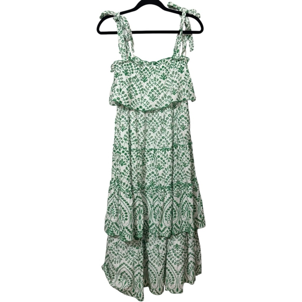 TCEC Green and White Eyelet Midi Dress - Picture 5 of 11
